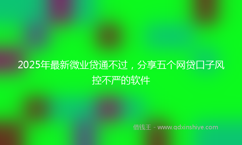 2025年最新微业贷通不过，分享五个网贷口子风控不严的软件