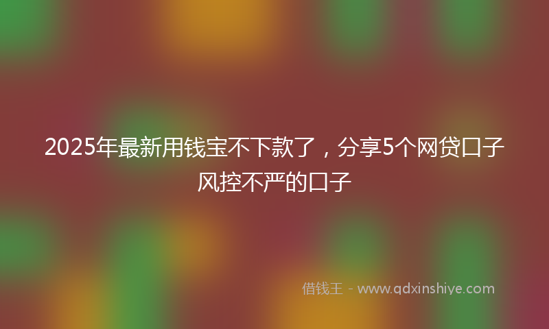 2025年最新用钱宝不下款了，分享5个网贷口子风控不严的口子