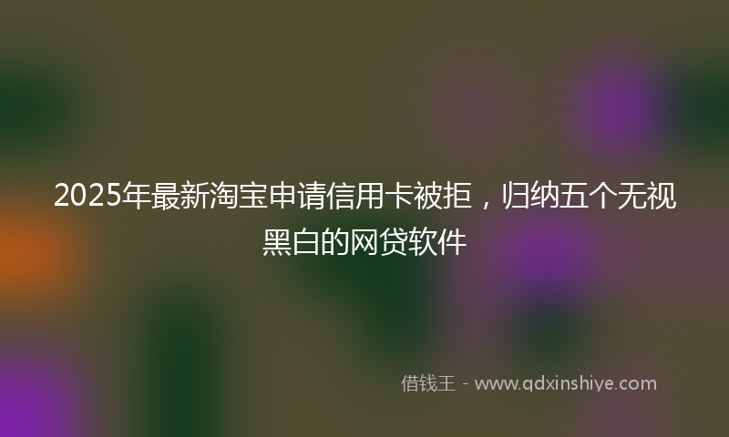 2025年最新淘宝申请信用卡被拒，归纳五个无视黑白的网贷软件