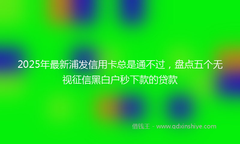 2025年最新浦发信用卡总是通不过，盘点五个无视征信黑白户秒下款的贷款