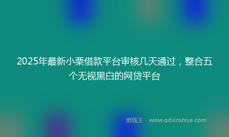 2025年最新小栗借款平台审核几天通过，整合五个无视黑白的网贷平台