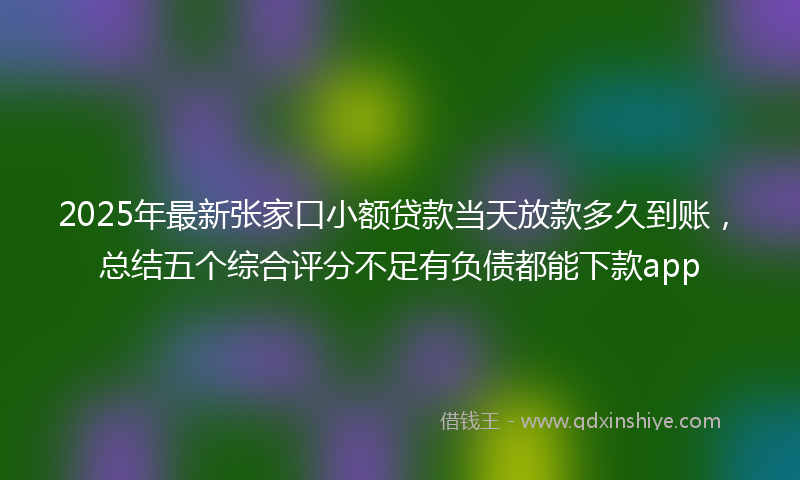 2025年最新张家口小额贷款当天放款多久到账，总结五个综合评分不足有负债都能下款app