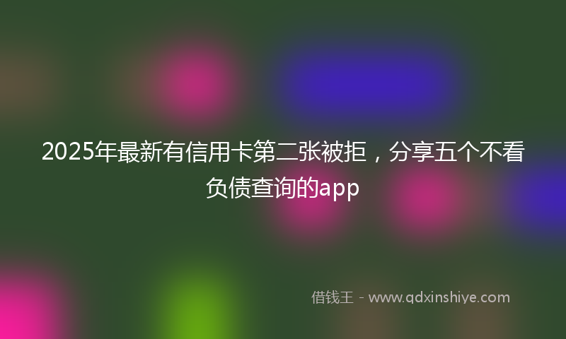 2025年最新有信用卡第二张被拒，分享五个不看负债查询的app