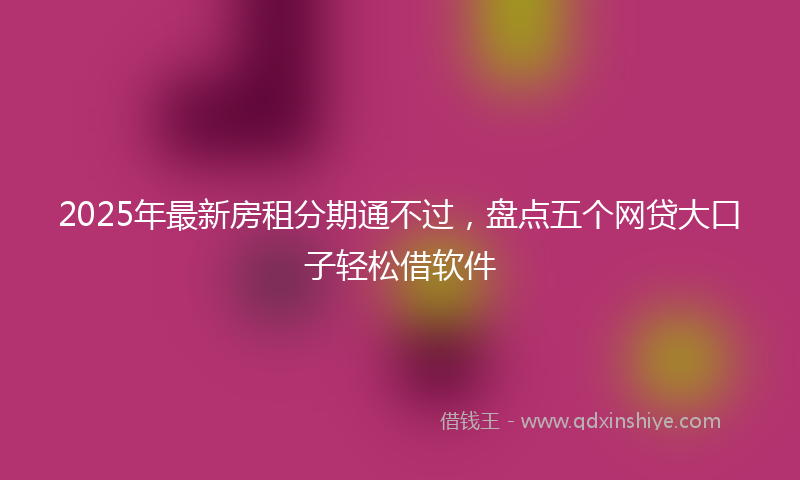 2025年最新房租分期通不过，盘点五个网贷大口子轻松借软件