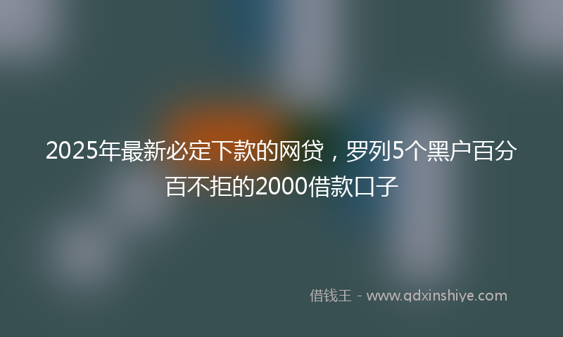 2025年最新必定下款的网贷，罗列5个黑户百分百不拒的2000借款口子