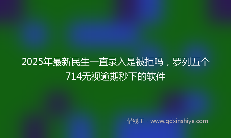 2025年最新民生一直录入是被拒吗，罗列五个714无视逾期秒下的软件