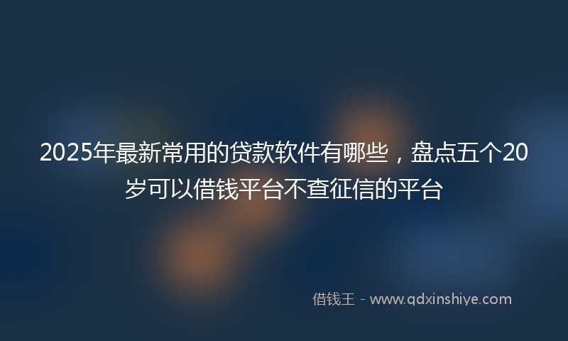 2025年最新常用的贷款软件有哪些，盘点五个20岁可以借钱平台不查征信的平台