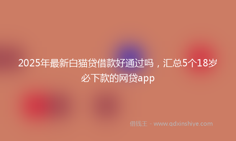 2025年最新白猫贷借款好通过吗，汇总5个18岁必下款的网贷app