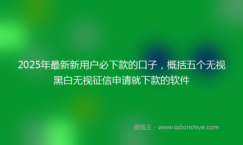 2025年最新新用户必下款的口子，概括五个无视黑白无视征信申请就下款的软件
