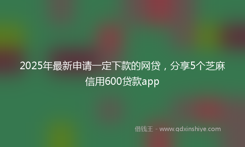 2025年最新申请一定下款的网贷，分享5个芝麻信用600贷款app