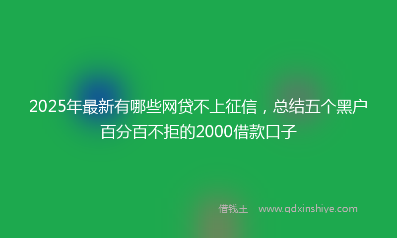 2025年最新有哪些网贷不上征信，总结五个黑户百分百不拒的2000借款口子