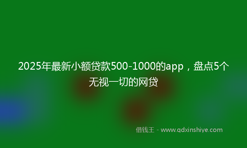 2025年最新小额贷款500-1000的app，盘点5个无视一切的网贷