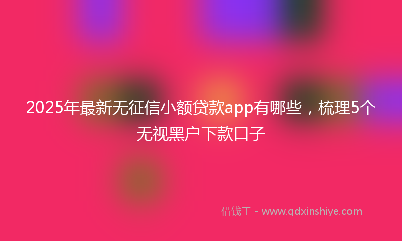 2025年最新无征信小额贷款app有哪些，梳理5个无视黑户下款口子