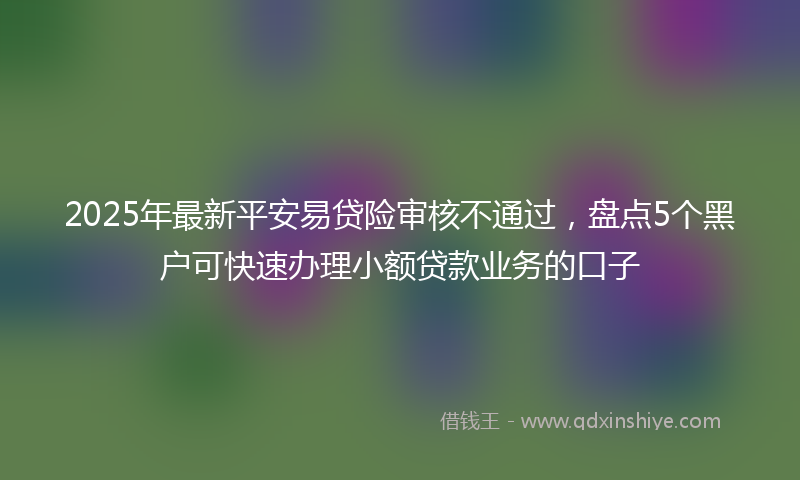 2025年最新平安易贷险审核不通过，盘点5个黑户可快速办理小额贷款业务的口子