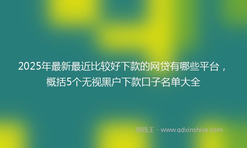 2025年最新最近比较好下款的网贷有哪些平台，概括5个无视黑户下款口子名单大全