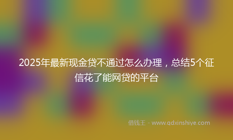 2025年最新现金贷不通过怎么办理，总结5个征信花了能网贷的平台
