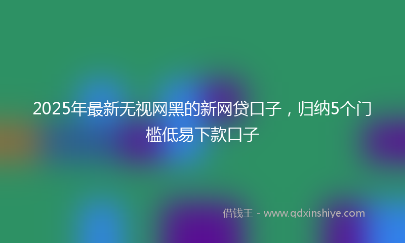 2025年最新无视网黑的新网贷口子，归纳5个门槛低易下款口子