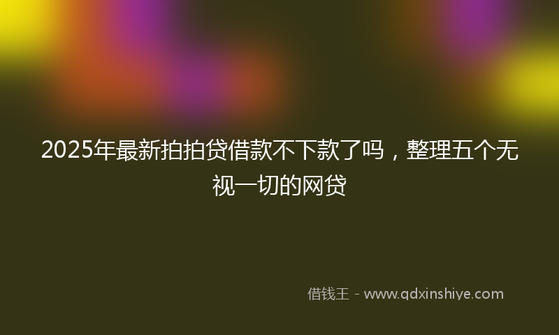 2025年最新拍拍贷借款不下款了吗，整理五个无视一切的网贷
