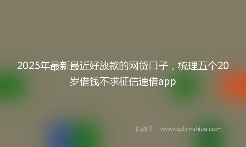 2025年最新最近好放款的网贷口子，梳理五个20岁借钱不求征信速借app