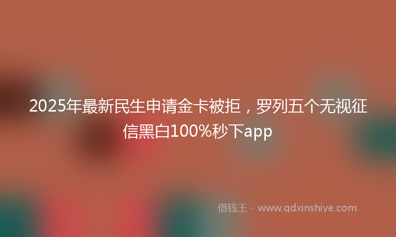 2025年最新民生申请金卡被拒，罗列五个无视征信黑白100%秒下app