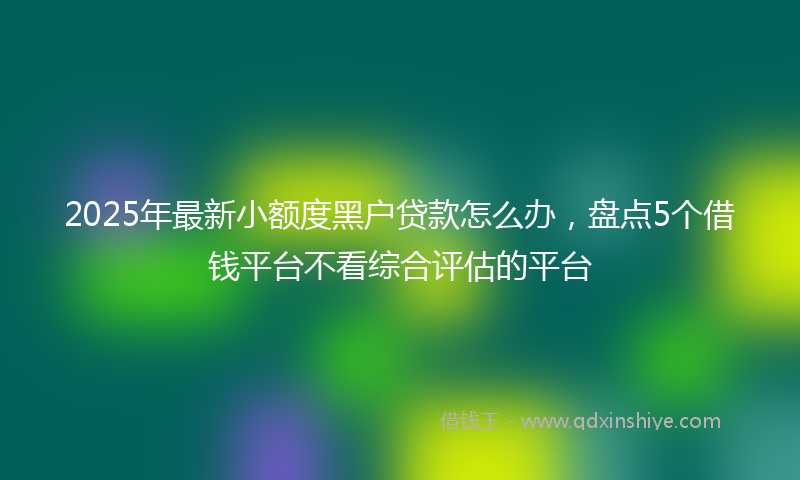 2025年最新小额度黑户贷款怎么办，盘点5个借钱平台不看综合评估的平台