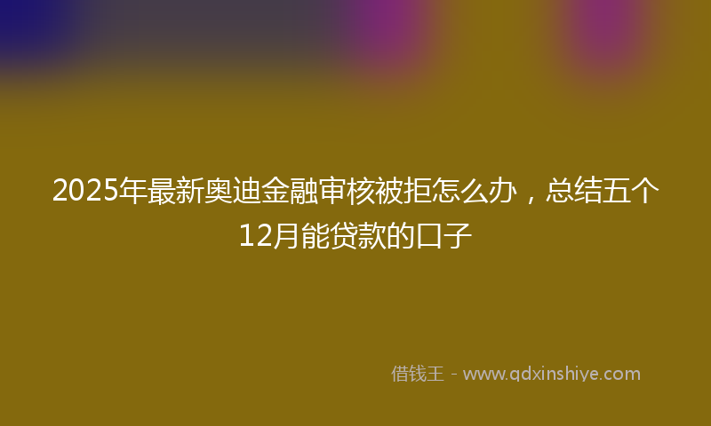 2025年最新奥迪金融审核被拒怎么办，总结五个12月能贷款的口子