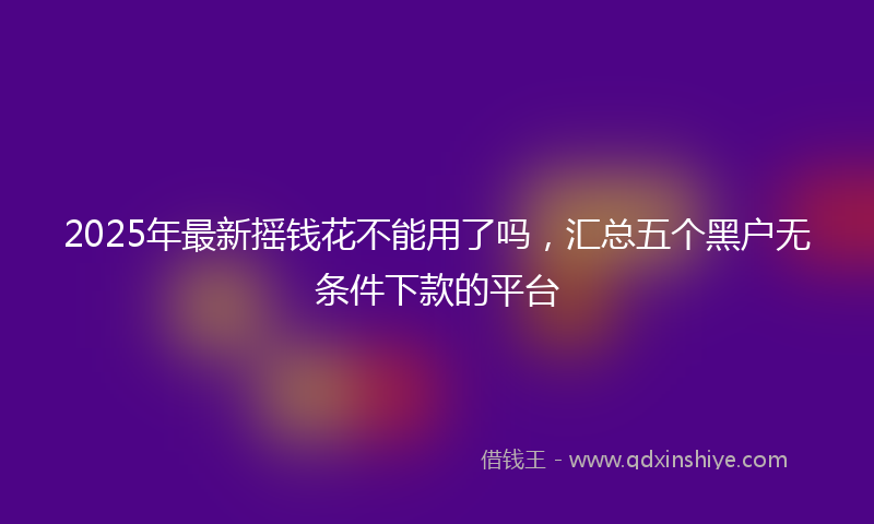 2025年最新摇钱花不能用了吗，汇总五个黑户无条件下款的平台
