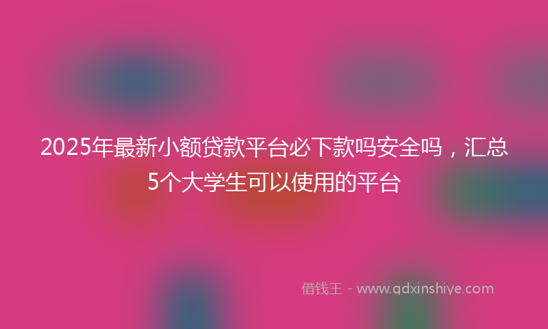 2025年最新小额贷款平台必下款吗安全吗，汇总5个大学生可以使用的平台