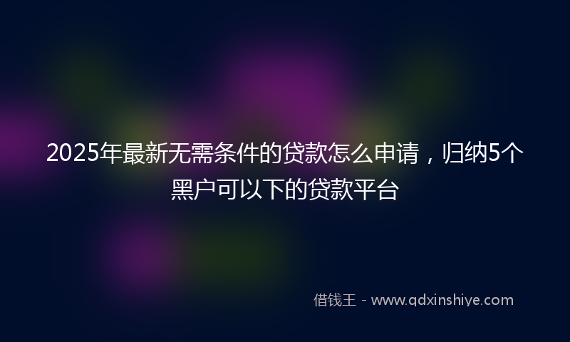 2025年最新无需条件的贷款怎么申请，归纳5个黑户可以下的贷款平台