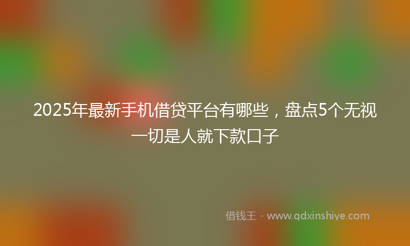 2025年最新手机借贷平台有哪些，盘点5个无视一切是人就下款口子