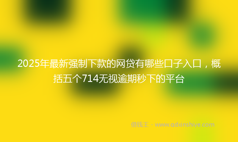 2025年最新强制下款的网贷有哪些口子入口，概括五个714无视逾期秒下的平台