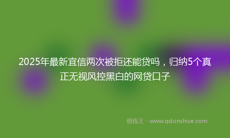 2025年最新宜信两次被拒还能贷吗，归纳5个真正无视风控黑白的网贷口子