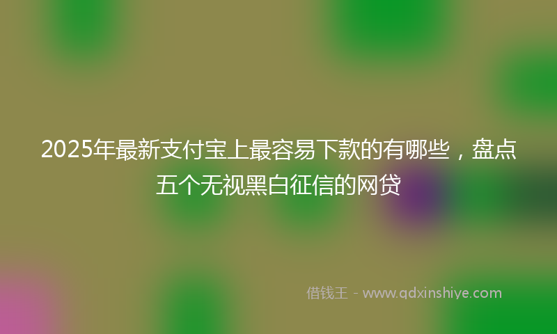 2025年最新支付宝上最容易下款的有哪些，盘点五个无视黑白征信的网贷