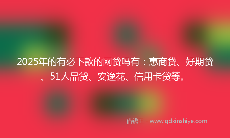 2025年的有必下款的网贷吗有：惠商贷、好期贷、51人品贷、安逸花、信用卡贷等。