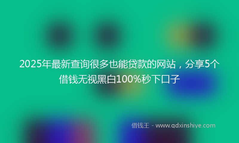 2025年最新查询很多也能贷款的网站，分享5个借钱无视黑白100%秒下口子