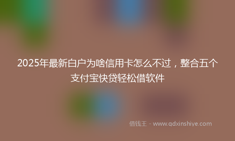 2025年最新白户为啥信用卡怎么不过，整合五个支付宝快贷轻松借软件