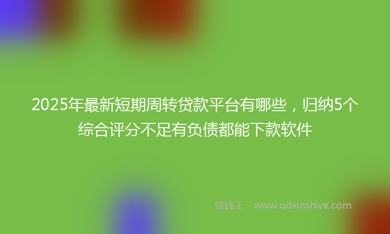 2025年最新短期周转贷款平台有哪些，归纳5个综合评分不足有负债都能下款软件