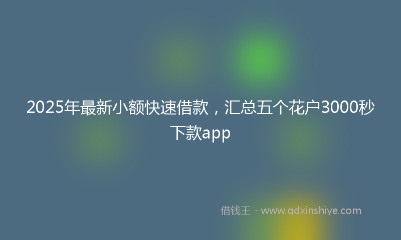 2025年最新小额快速借款，汇总五个花户3000秒下款app