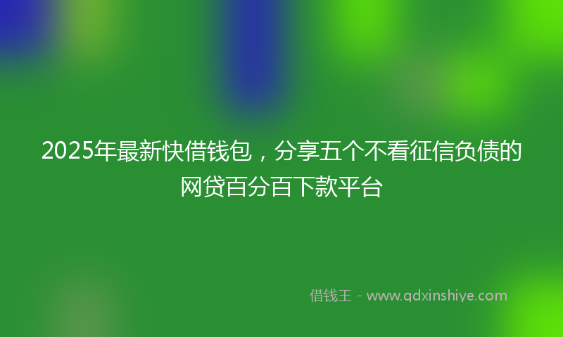 2025年最新快借钱包，分享五个不看征信负债的网贷百分百下款平台