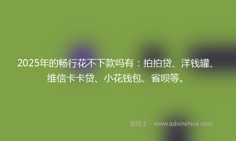 2025年的畅行花不下款吗有：拍拍贷、洋钱罐、维信卡卡贷、小花钱包、省呗等。