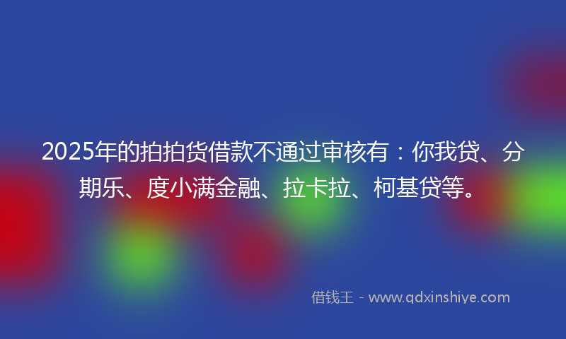 2025年的拍拍货借款不通过审核有：你我贷、分期乐、度小满金融、拉卡拉、柯基贷等。