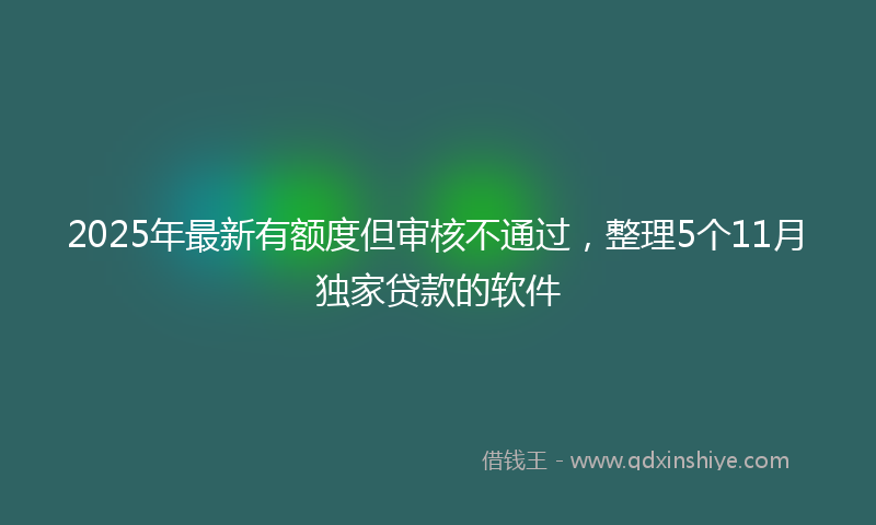 2025年最新有额度但审核不通过，整理5个11月独家贷款的软件