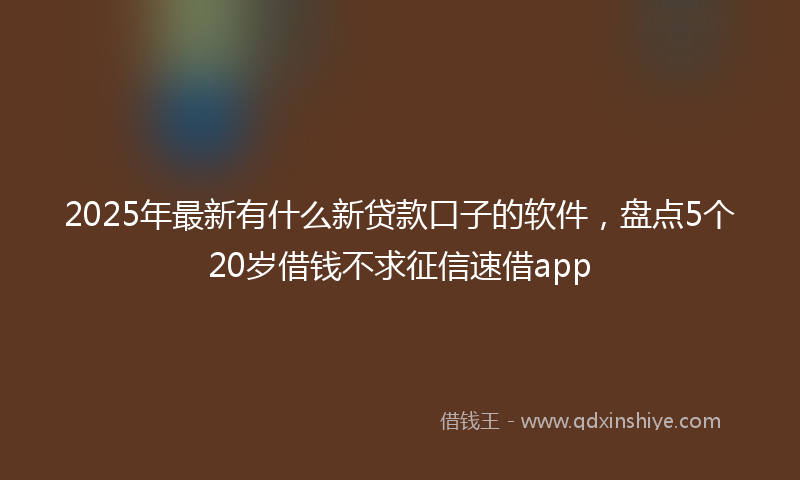 2025年最新有什么新贷款口子的软件，盘点5个20岁借钱不求征信速借app