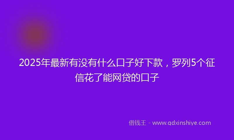 2025年最新有没有什么口子好下款，罗列5个征信花了能网贷的口子