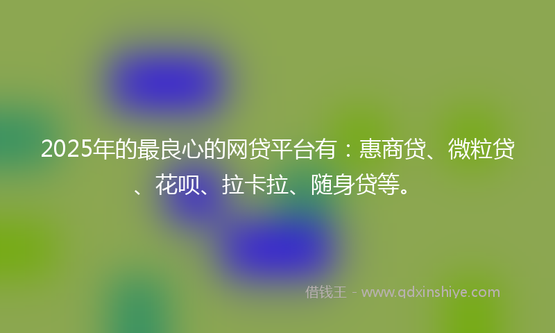 2025年的最良心的网贷平台有：惠商贷、微粒贷、花呗、拉卡拉、随身贷等。