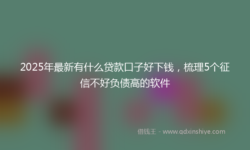 2025年最新有什么贷款口子好下钱，梳理5个征信不好负债高的软件