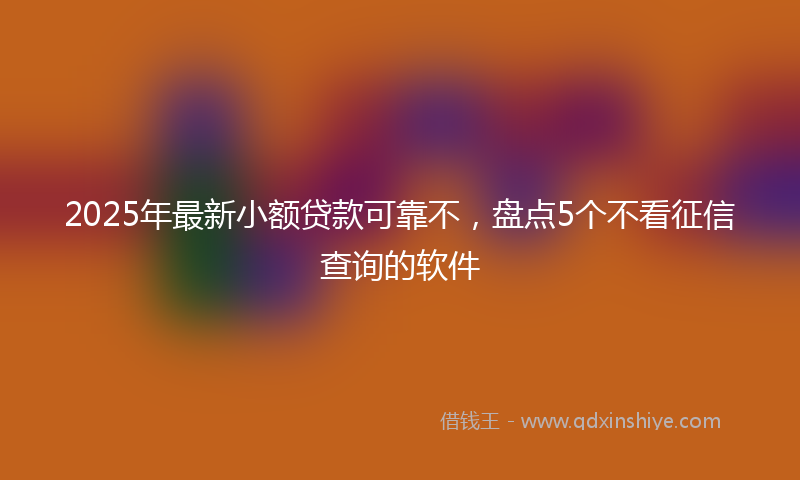 2025年最新小额贷款可靠不，盘点5个不看征信查询的软件