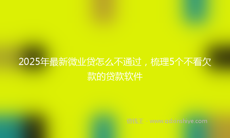 2025年最新微业贷怎么不通过，梳理5个不看欠款的贷款软件