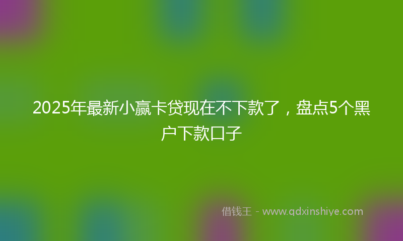 2025年最新小赢卡贷现在不下款了，盘点5个黑户下款口子