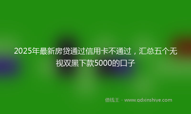 2025年最新房贷通过信用卡不通过，汇总五个无视双黑下款5000的口子
